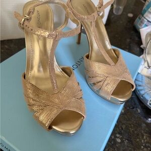 Antonio Melani Metallic Gold Heels